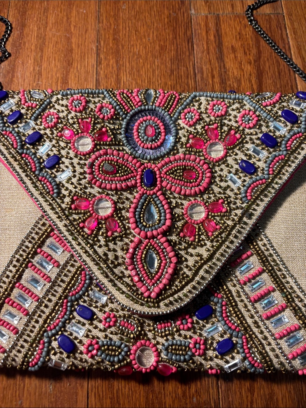 Handmade Beaded Boho Clutch EUC - Picture 7 of 10